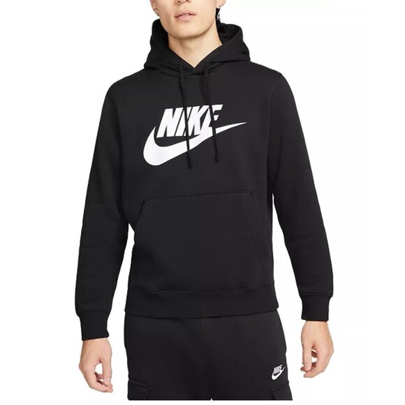 Nike Other - Nike Sportswear Club Fleece Graphic Hoodie Mens Black Size Large BV2973-010 NEW